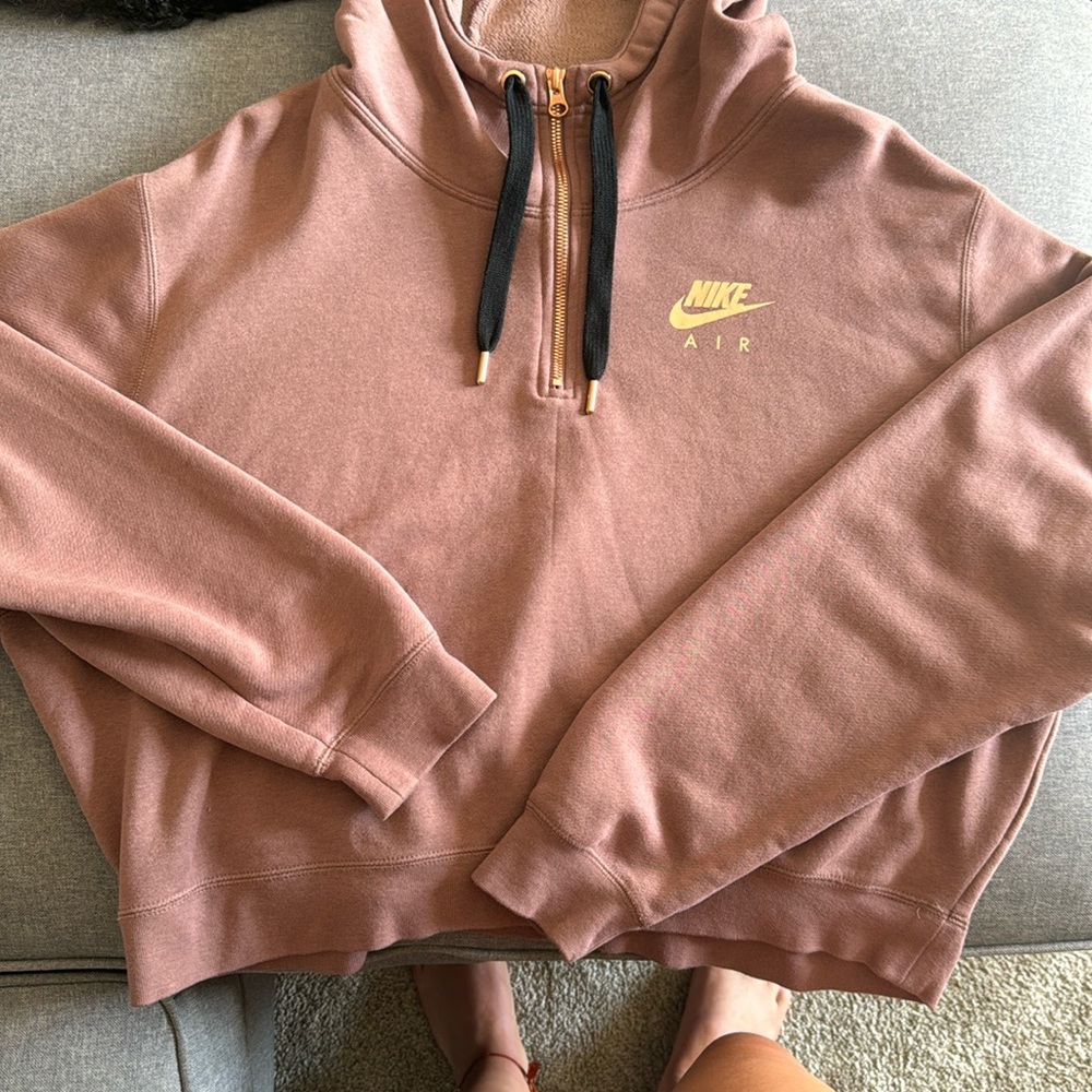Nike Cropped Quarter Zip Hoodie Size L